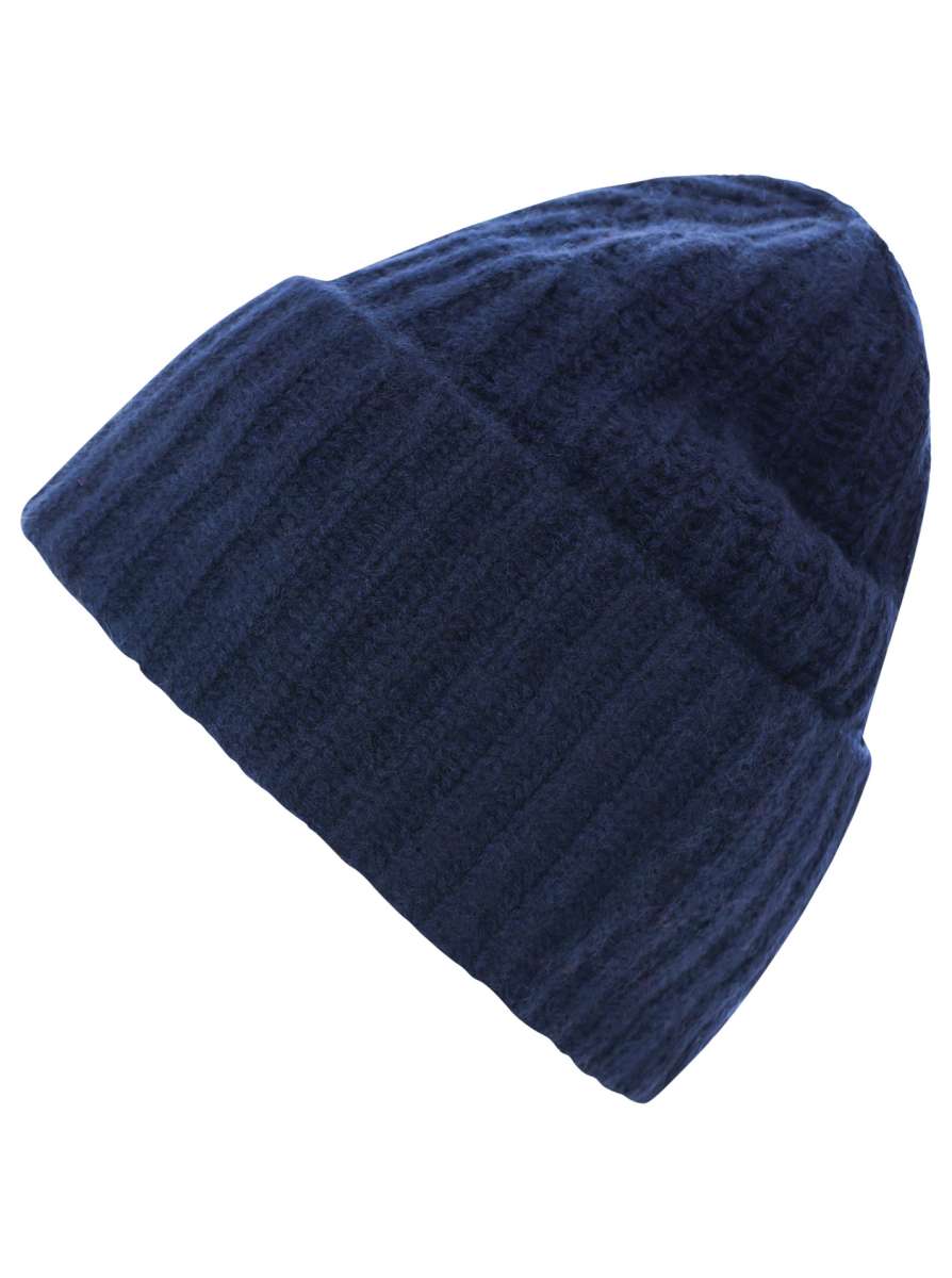 Beanie gerippt reines Kaschmir