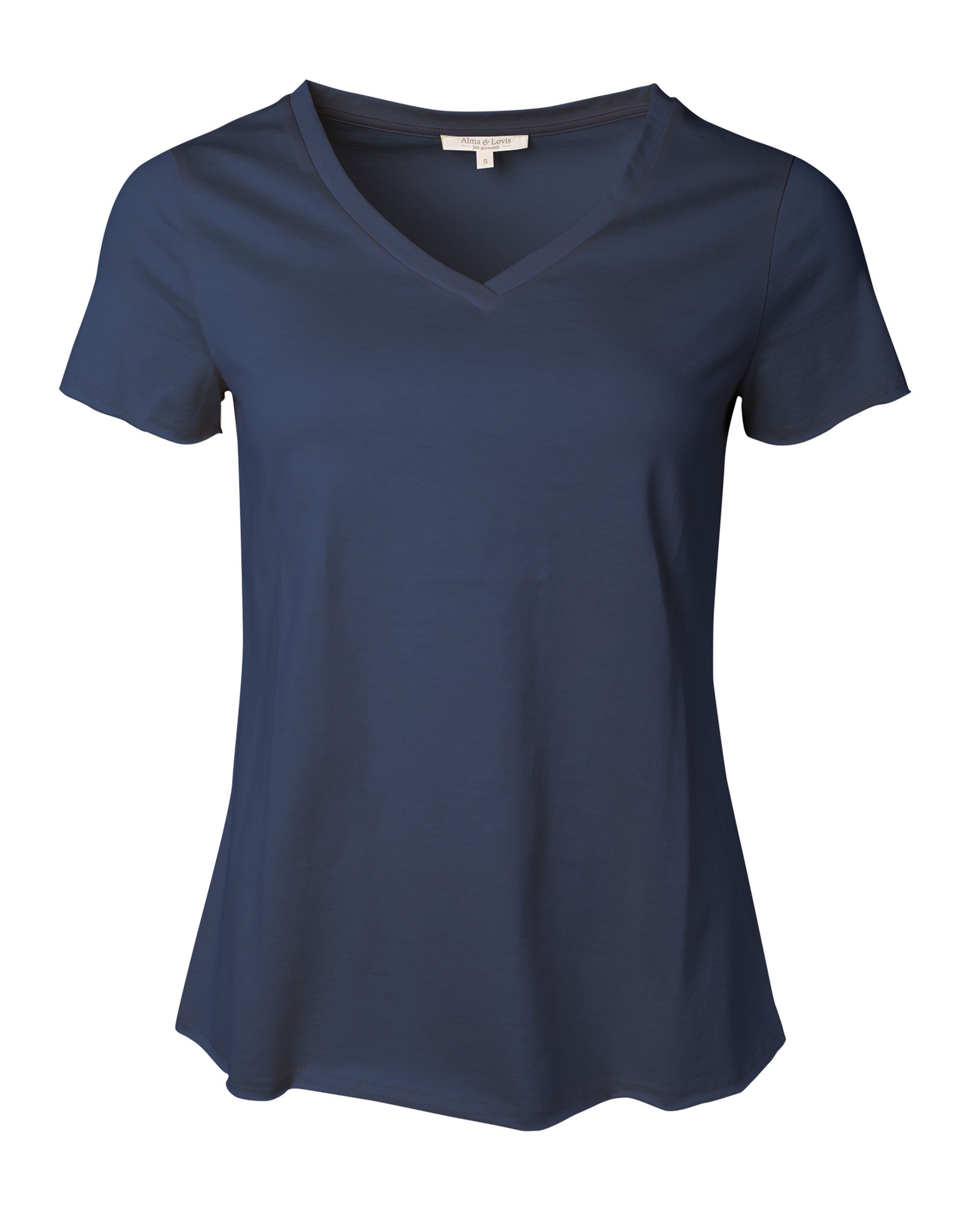 V-Neck Shirt in Dunkelblau – Vorderansicht #farbe_dunkelblau
