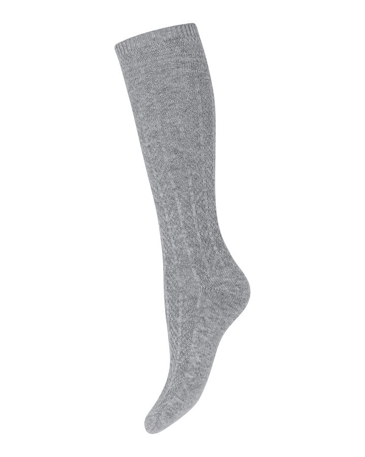 WoolTT Socks long – Vorderansicht in Mel.grey #farbe_mel.grey