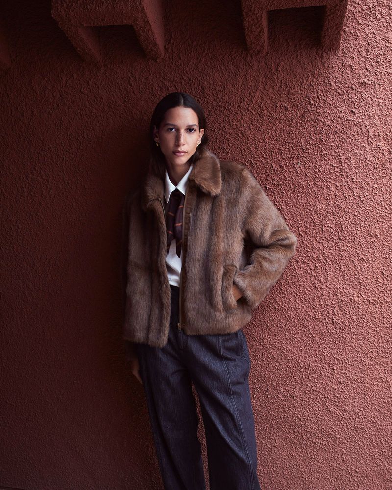 Kunstfell-Jacke Frontansicht offen | myloook Fair Fashion