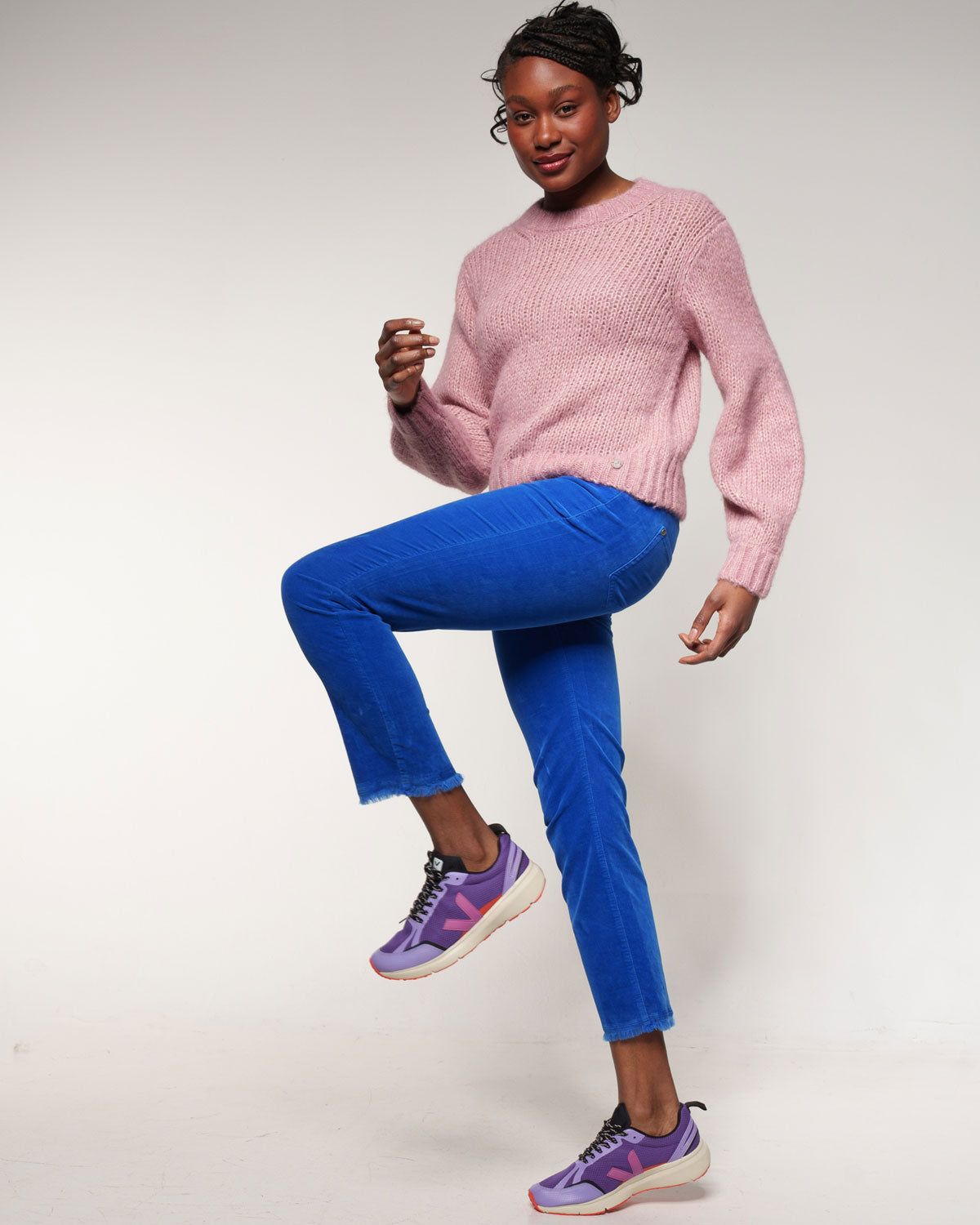 Ballonaermel Pullover – Vorderansicht in Rose-quarz #farbe_rose-quarz