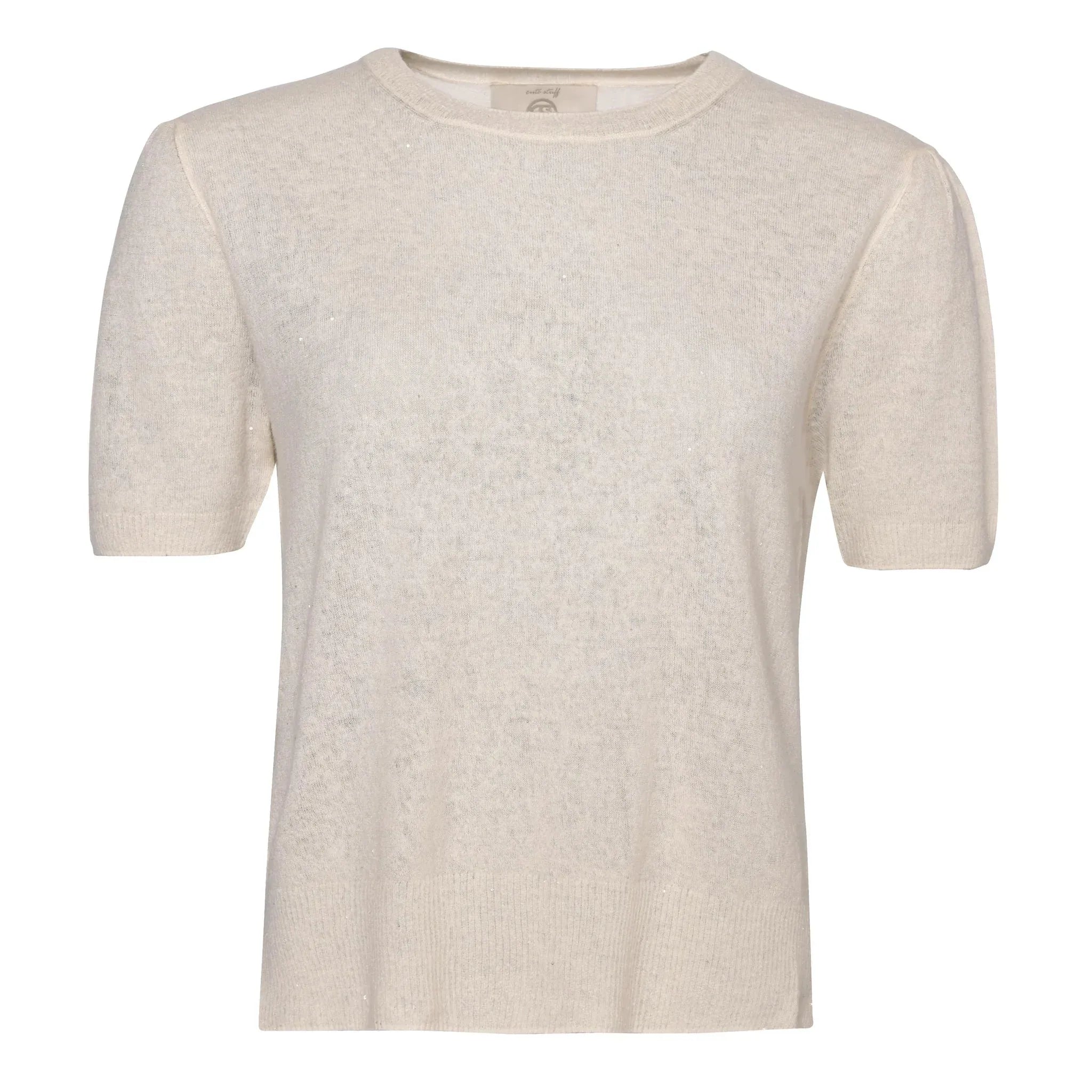 Cashmere Pullover Adele-cs Sparkle mit Pailletten – Ansicht von hinten in Creme #farbe_creme