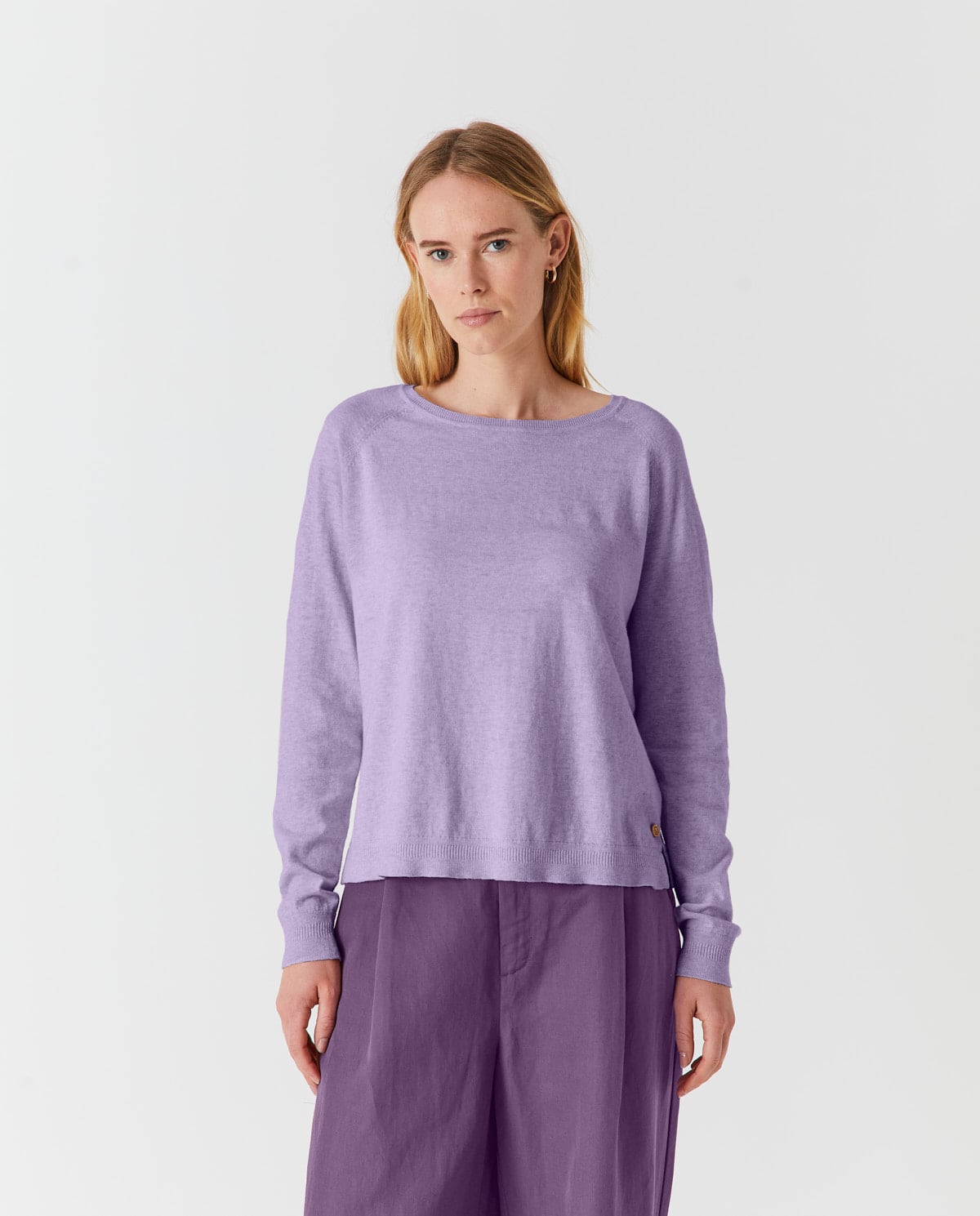 Sommer-Pullover aus Bio-Baumwolle in Lilac – Ansicht von hinten #farbe_lilac