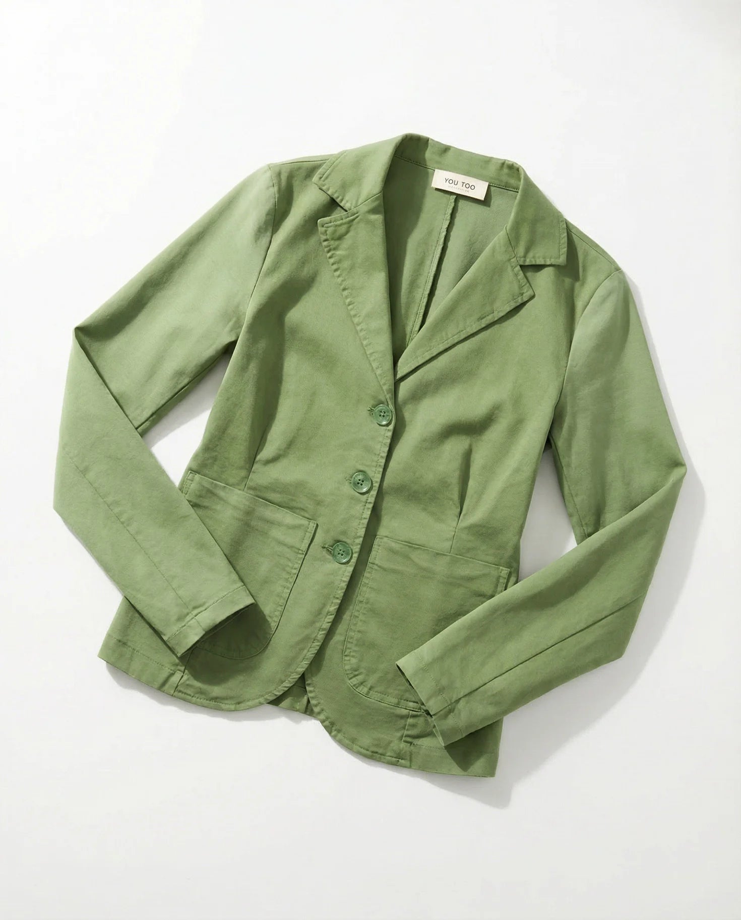Blazer grün Frontansicht #farbe_pesto