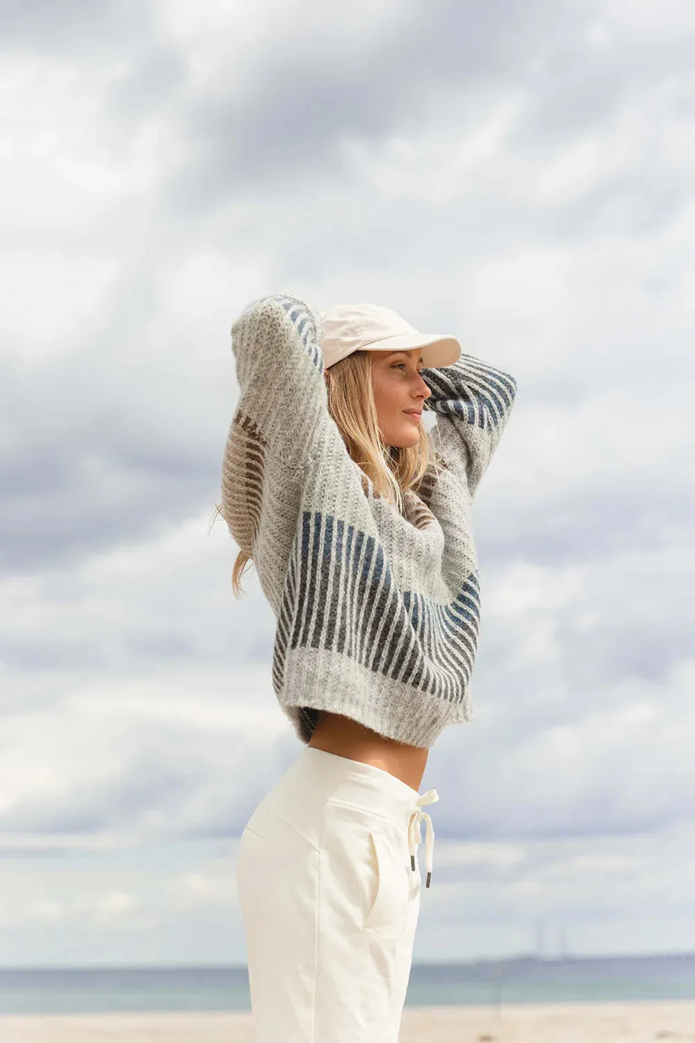 Gestreifter Pullover aus Alpaka-Woll-Mix