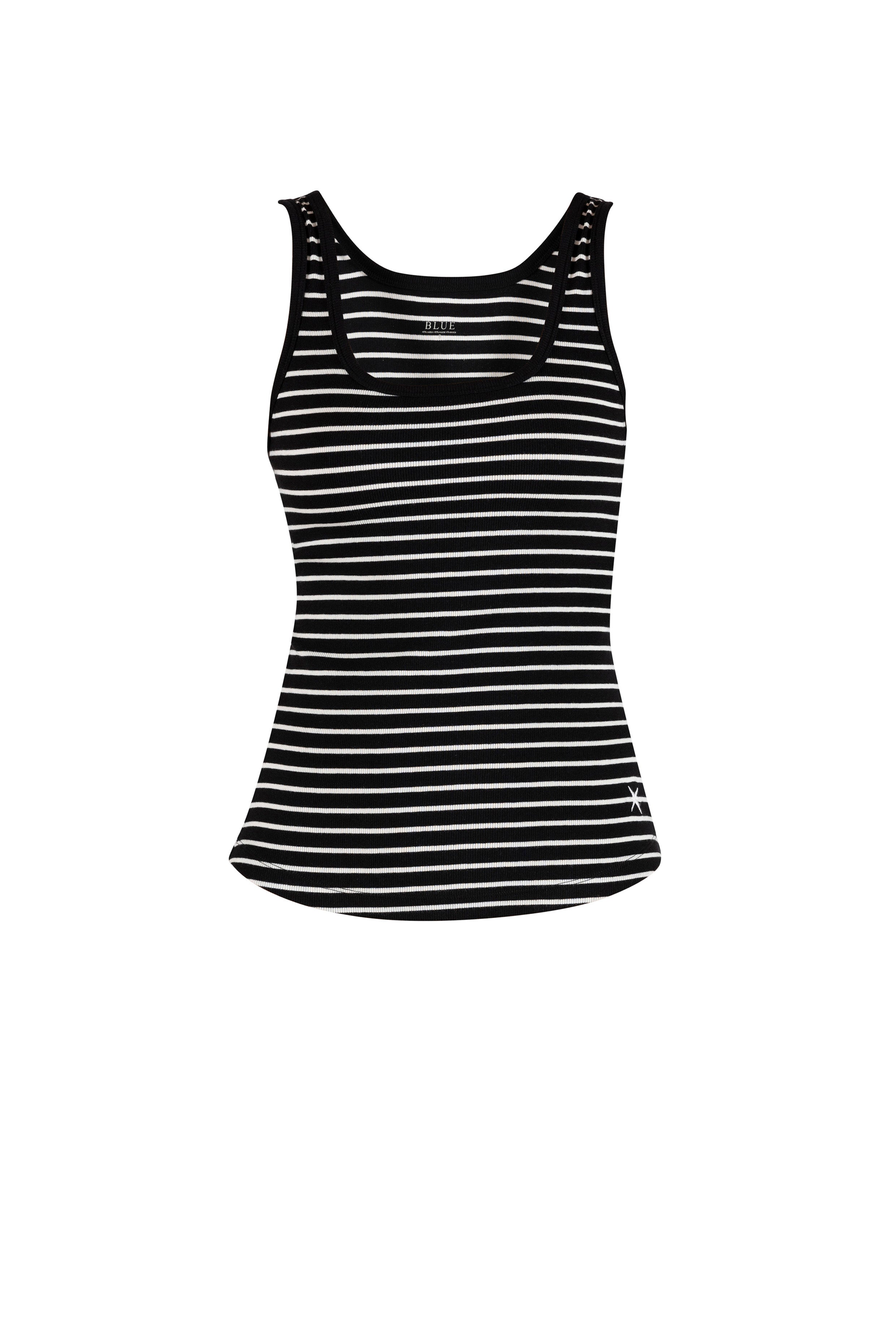 Gestreiftes Top Frontansicht #farbe_black/ecru