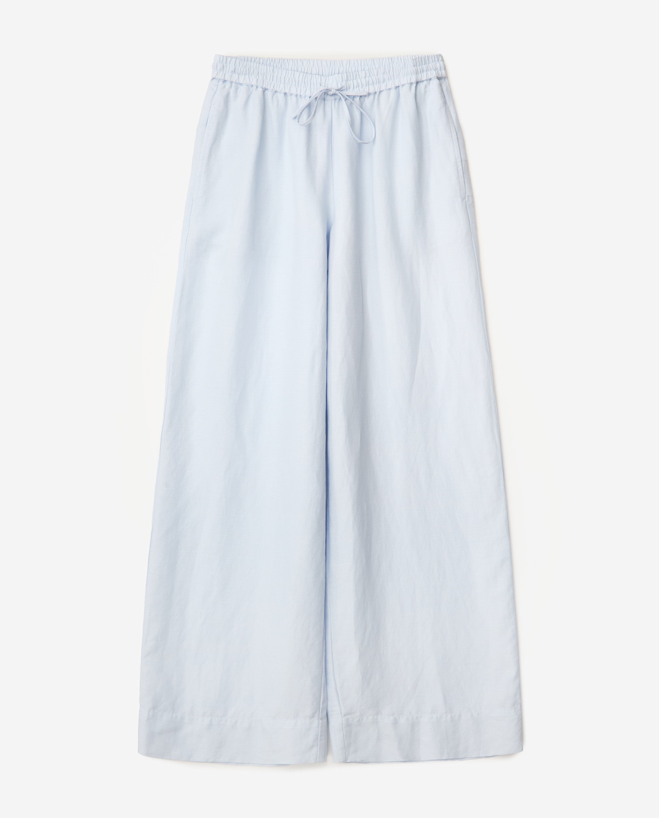Hose aus Leinen-Tencel Mix in Sky Blue – Frontansicht #farbe_sky blue