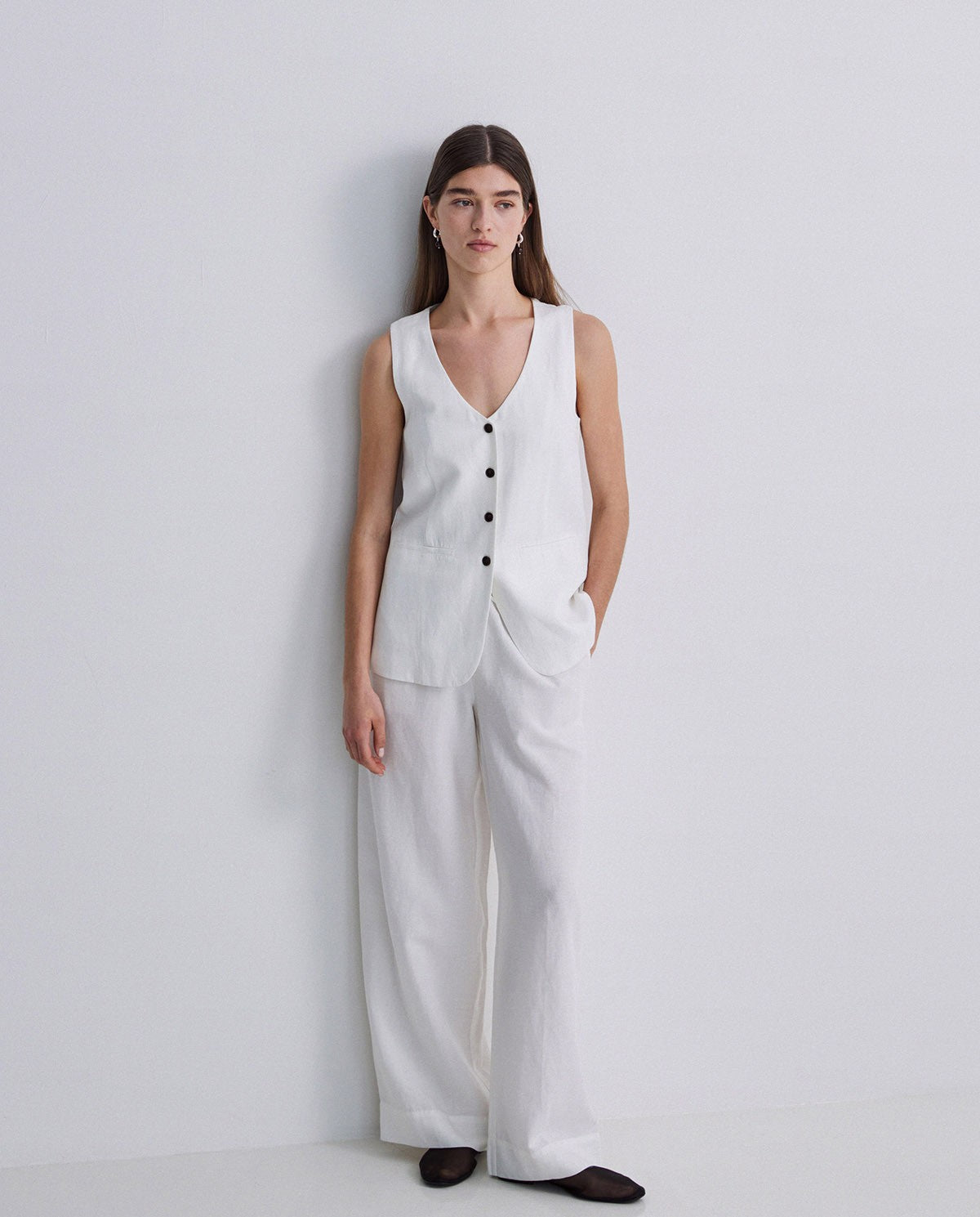 Hose aus Leinen-Tencel Mix