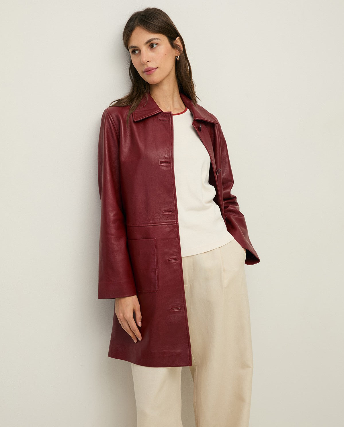 Lange Nappaleder Jacke