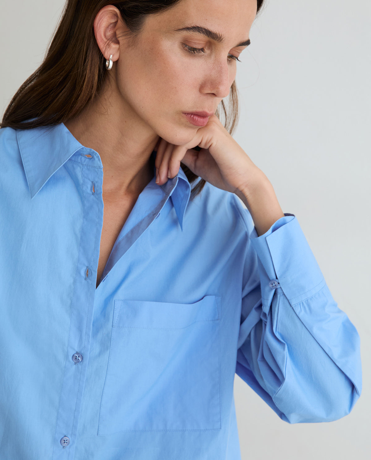 Oversize Popeline Hemdbluse aus Bio Baumwolle
