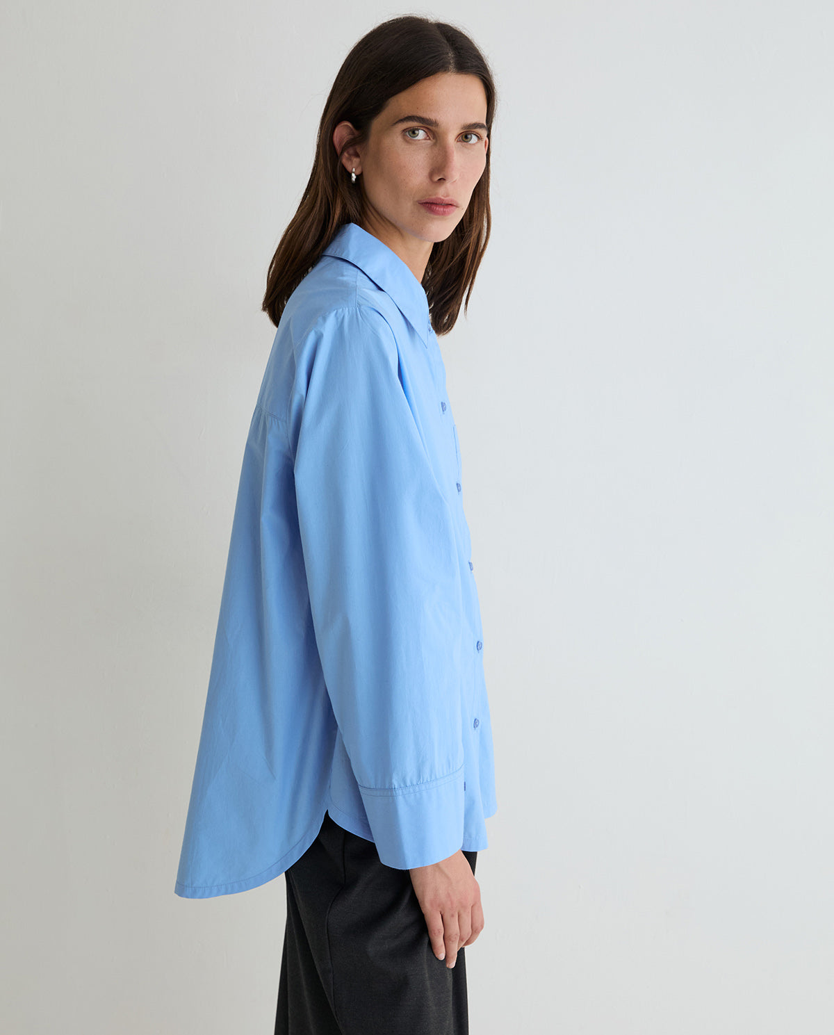 Oversize Popeline Hemdbluse aus Bio Baumwolle