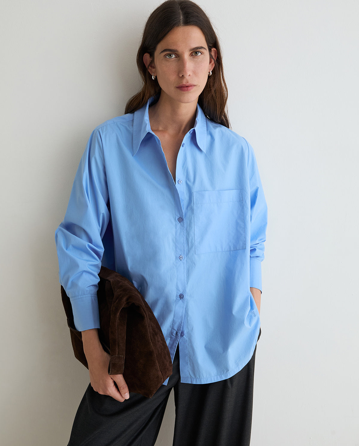 Oversize Popeline Hemdbluse aus Bio Baumwolle