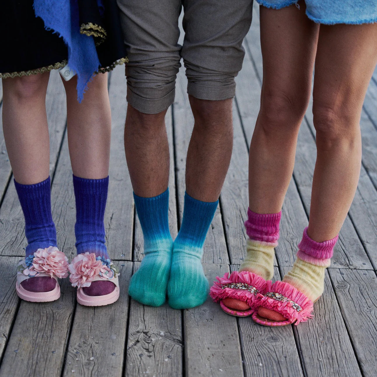 CASHMERE SOCKEN TABITA-CS MIT FARBVERLAUF IN IRIS