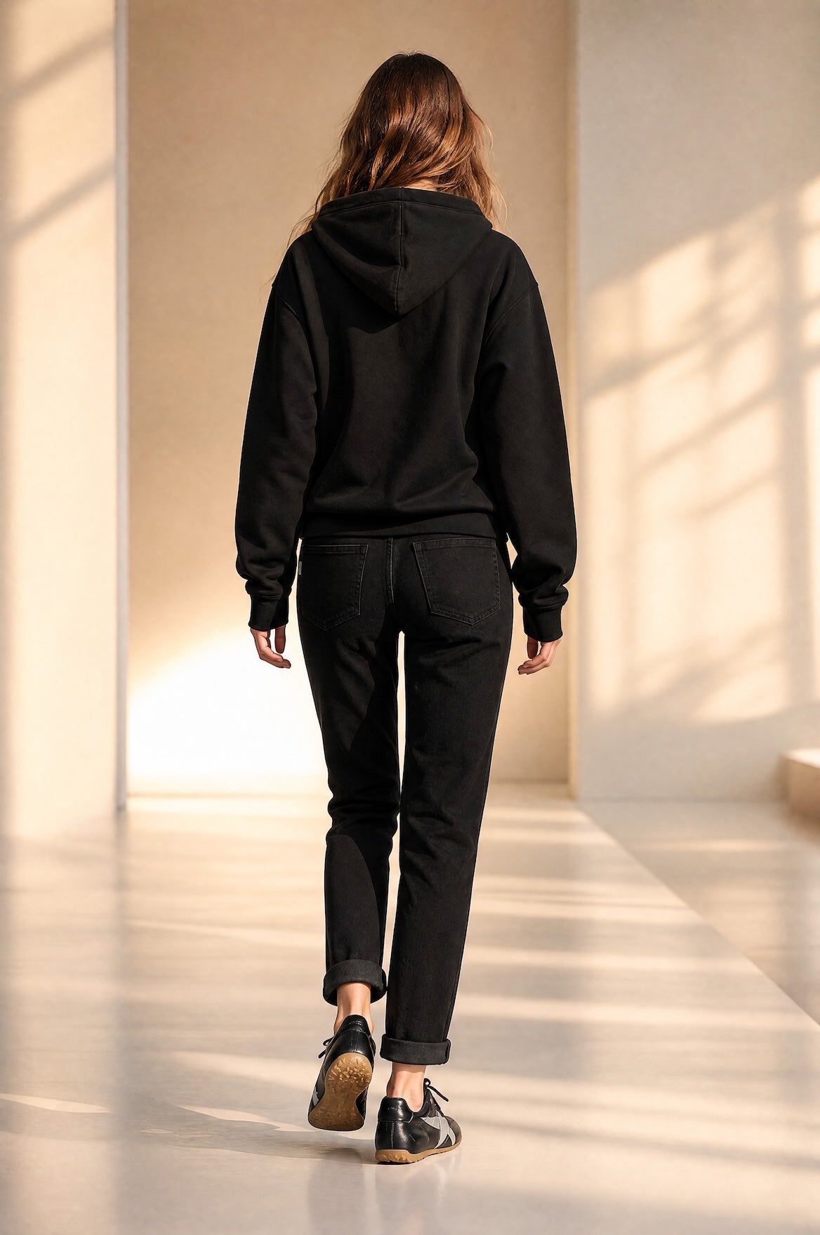 YOU TWO PANT - Nobile Washed in Schwarz – Seitenansicht myloook #farbe_schwarz