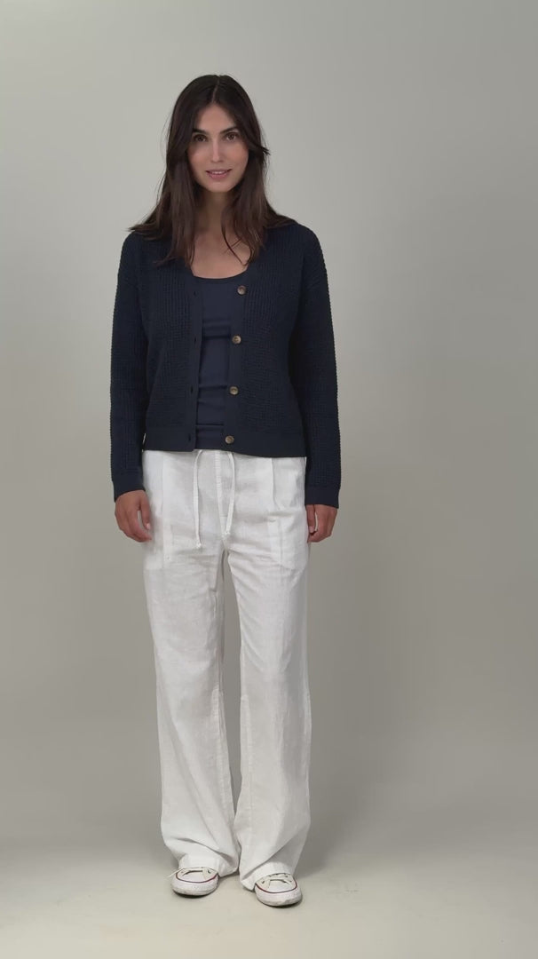 Luca Leinen Hose in Weiß #farbe_white
